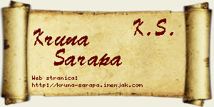 Kruna Sarapa vizit kartica